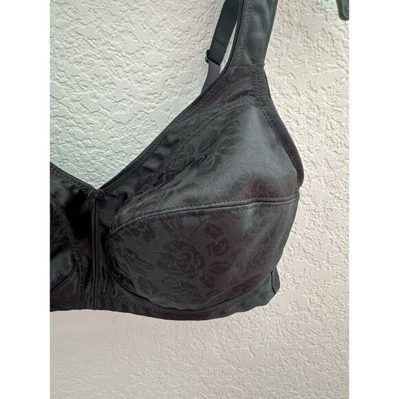 Women's 24/7 Comfort Black Bra Floral Print Size 40C Wireless Full Coverage NWOT - Picture 5 of 9
